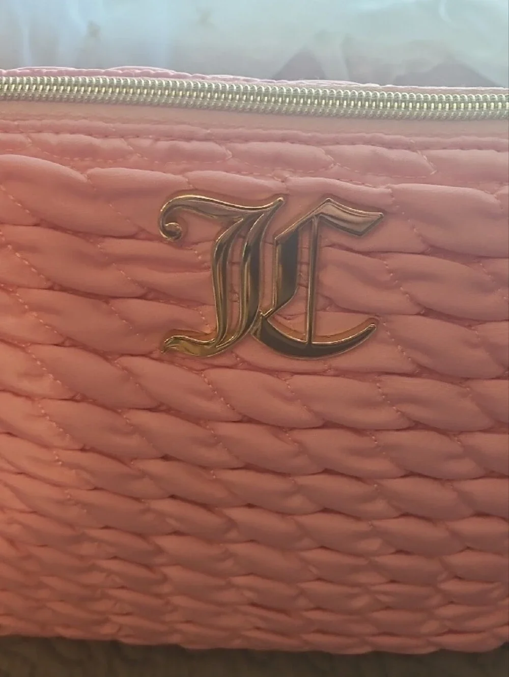 GIFT with $75+ PURCHASE Juicy Couture Pink Quilted Clutch Pouch Touletry Bag NEW